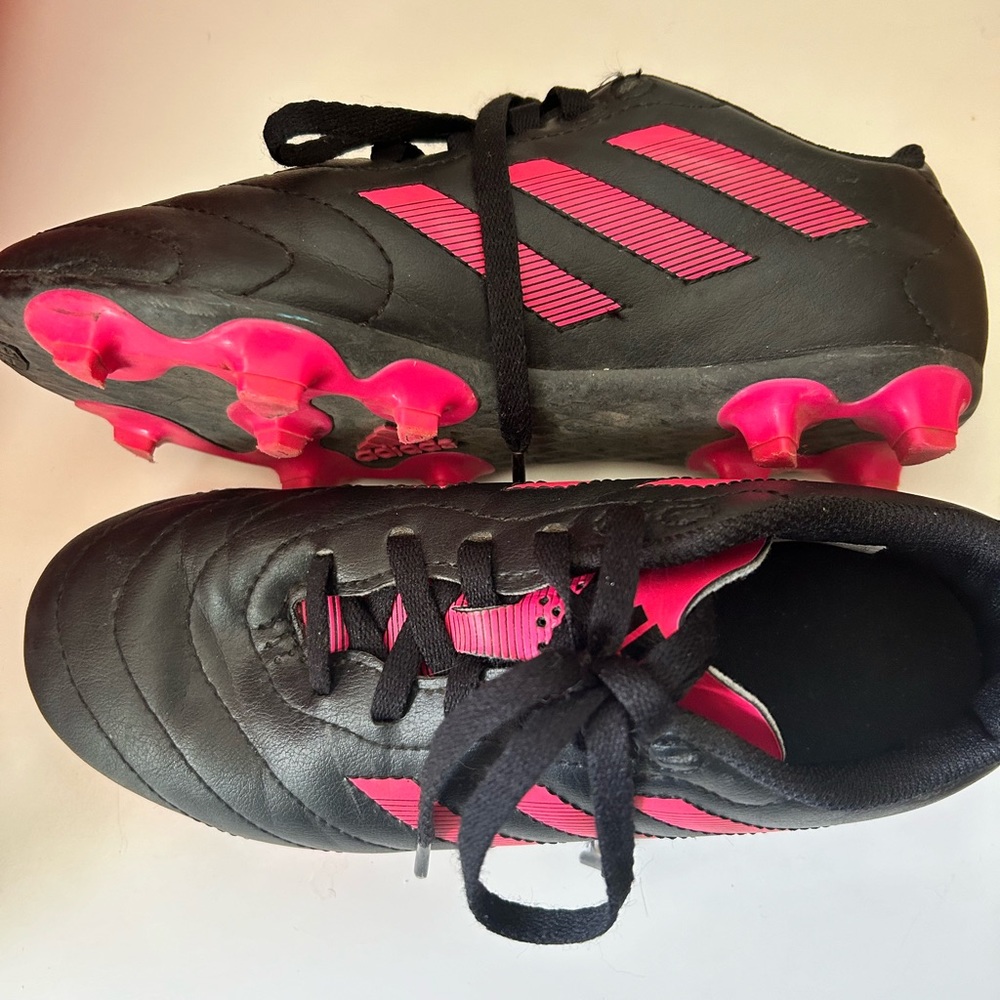 Adidas Goletto VIII JR Soccer Cleat Black/Pink (GX6907) Size 1‎ 1/2 Kid Sport